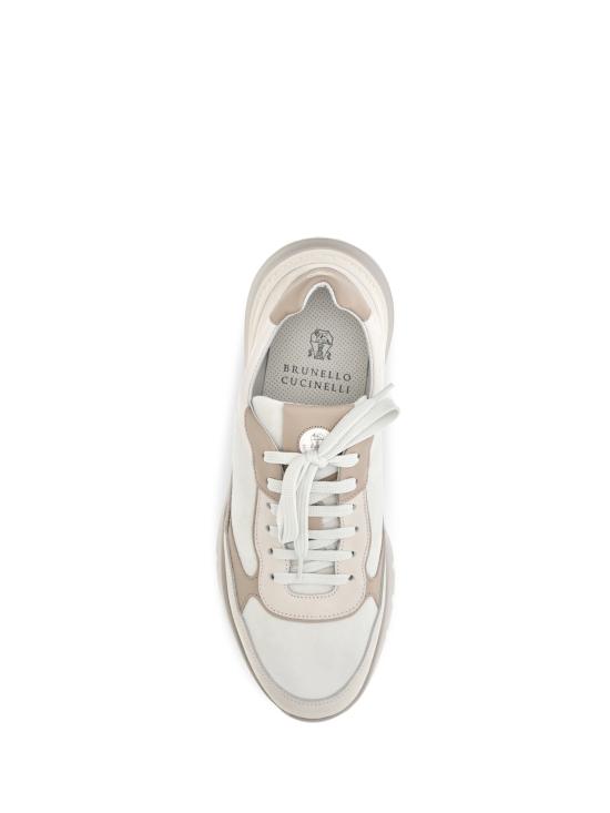 26FW 브루넬로 쿠치넬리 누벅 레더 스웨이드 러닝 스니커즈 MZUSNEO355 CTG72 CREAM - BRUNELLO CUCINELLI