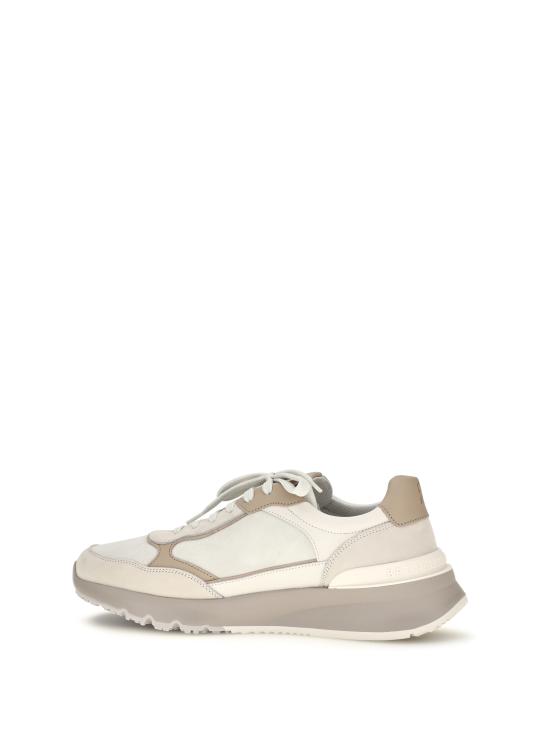 26FW 브루넬로 쿠치넬리 누벅 레더 스웨이드 러닝 스니커즈 MZUSNEO355 CTG72 CREAM - BRUNELLO CUCINELLI