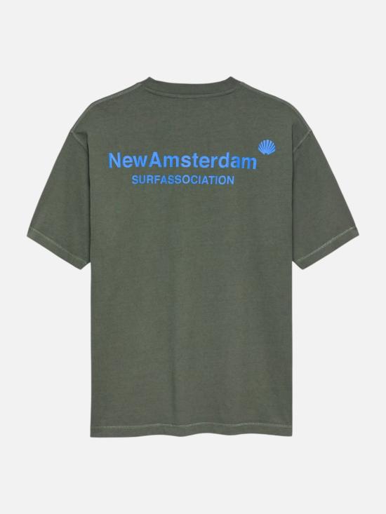  뉴 암스테르담 서프 어쏘시에이션 반팔 티셔츠 2602070003 TEAL DEEP SEA Kakhi - NEW AMSTERDAM SURF ASSOCIATION