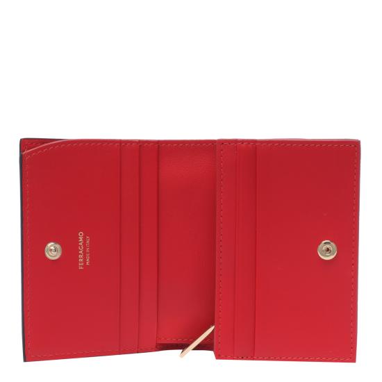 26FW 살바토레 페라가모 간치니 카드지갑 770769 220627NERO FLAME RED Black - SALVATORE FERRAGAMO