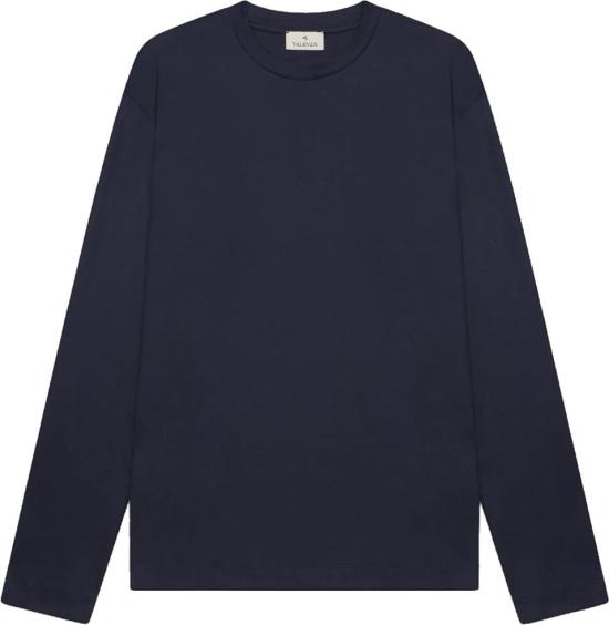 26FW 발렌차 긴팔 셔츠 INTERLOCKSUPIMALONGSLEEVETSHIRT1 NAVY