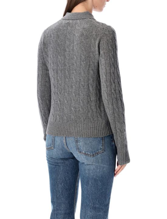 26FW 폴로 랄프로렌 케이블 폴로 니트 211972132 500 FLANNEL GREY - POLO RALPH LAUREN