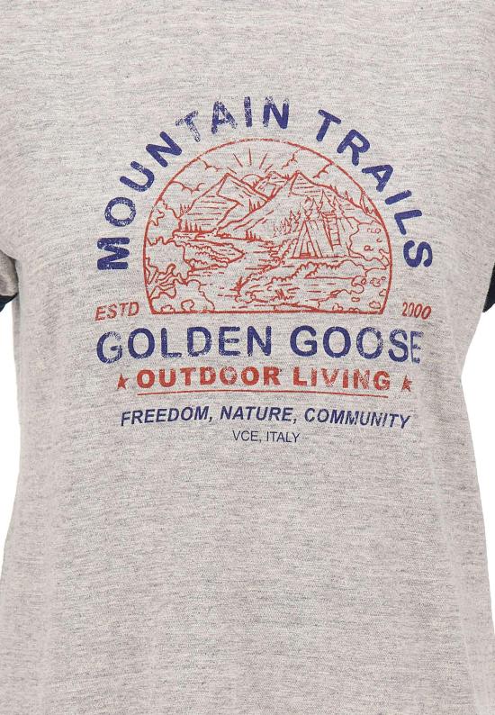 26FW 골든구스 반팔 티셔츠 GWP02768P00264260717 LICHTGREY - GOLDEN GOOSE