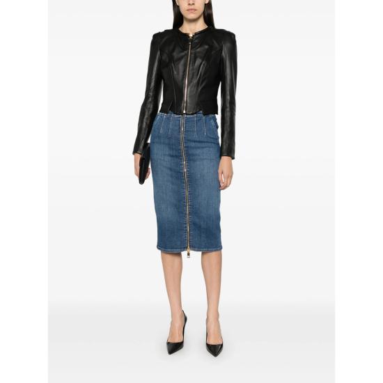 26FW 엘리자베타프랜치 가죽 자켓 GD06G66E2 110 BLACK - ELISABETTA FRANCHI
