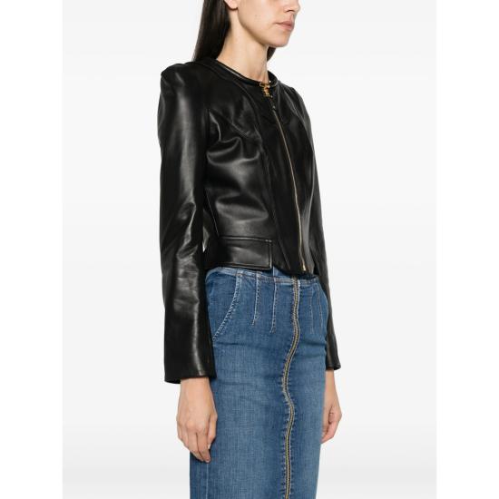26FW 엘리자베타프랜치 가죽 자켓 GD06G66E2 110 BLACK - ELISABETTA FRANCHI