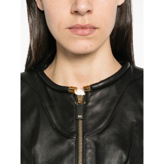 26FW 엘리자베타프랜치 가죽 자켓 GD06G66E2 110 BLACK - ELISABETTA FRANCHI