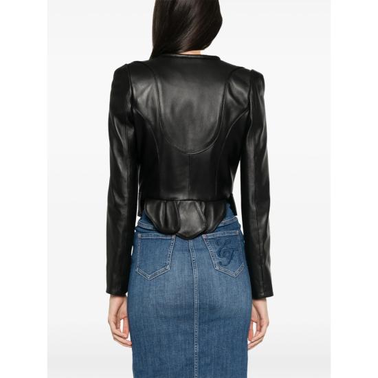 26FW 엘리자베타프랜치 가죽 자켓 GD06G66E2 110 BLACK - ELISABETTA FRANCHI