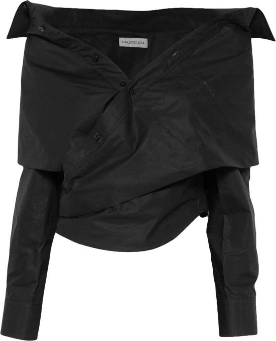 26FW 발렌시아가 블라우스 872123TRM281000 BLACK