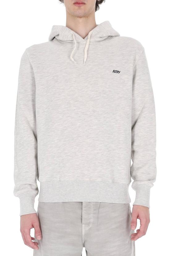 26SS 오트리 로고 후드 티셔츠 HOPM 002MJERSEY MELANGE Grey