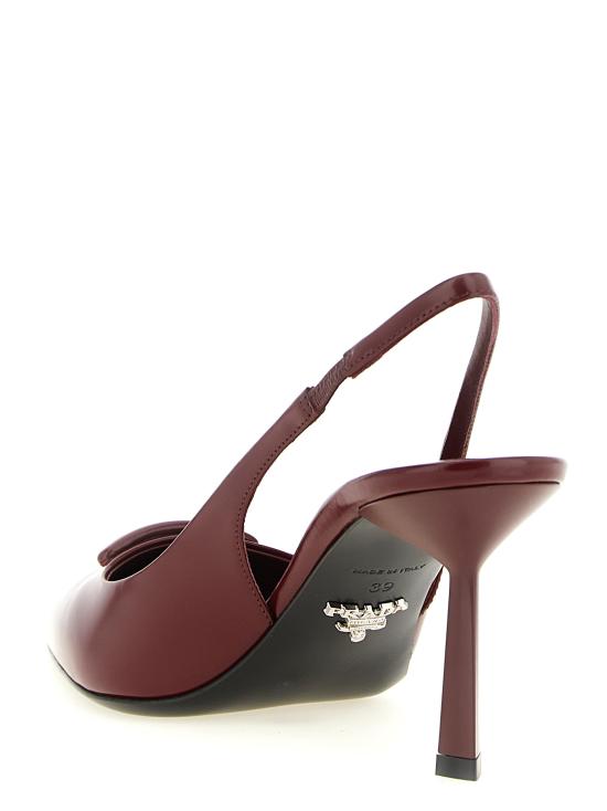 26FW 프라다 레더 슬링백 펌프 1I901MFDD75055F0D27 Bordeaux - PRADA