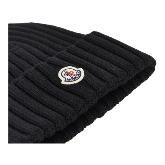 26FW 몽클레어 로고 울 비니 로고 울 비니 L20933B00036A9327 Black - MONCLER