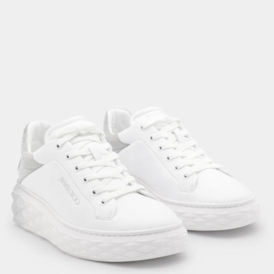 26FW 지미추 스니커즈 DIAMONDMAXIFII IVR0C8776 WHITE SILVER - JIMMY CHOO
