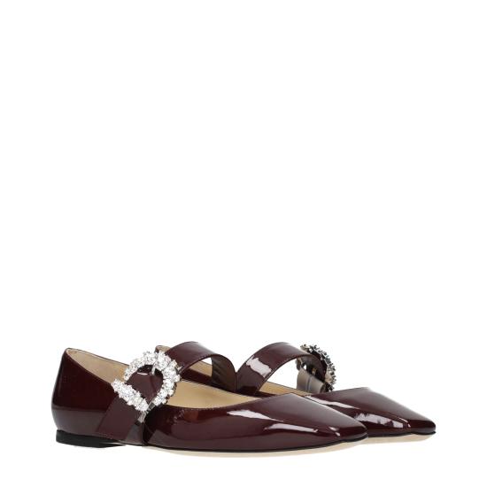  지미추 플랫 슈즈 CHERIBALLERINAOPATBURGUNDY - JIMMY CHOO