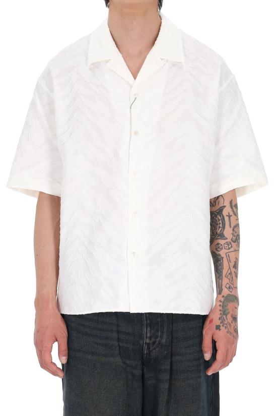 26SS 겐조 타이거 하와이안 쇼트 슬리브 셔츠 FG55CH1359JS02 White - KENZO