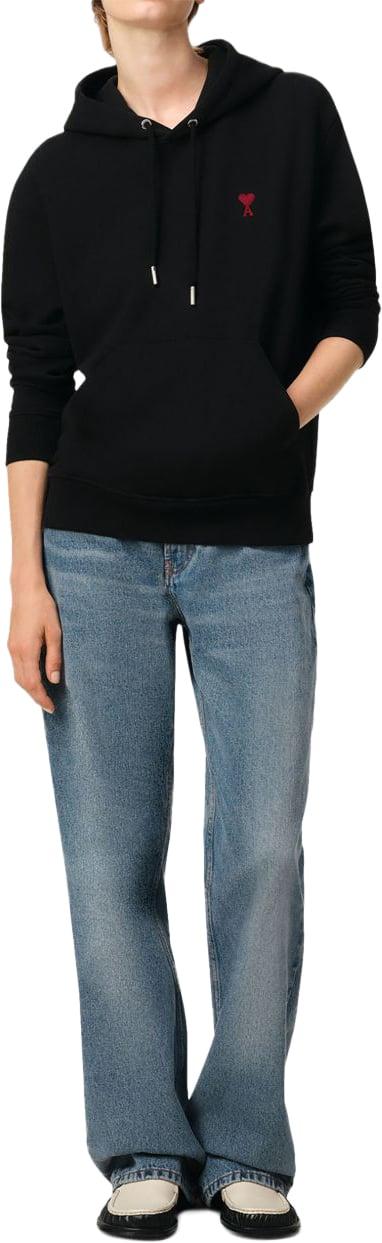 26FW 아미 후드 티셔츠 BFUSW235D730001 BLACK - AMI