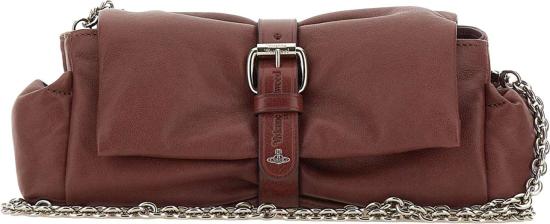 26FW 비비안웨스트우드 하트 레더 오르브 클러치 파우치 49030004WL00BXD405 BROWN
