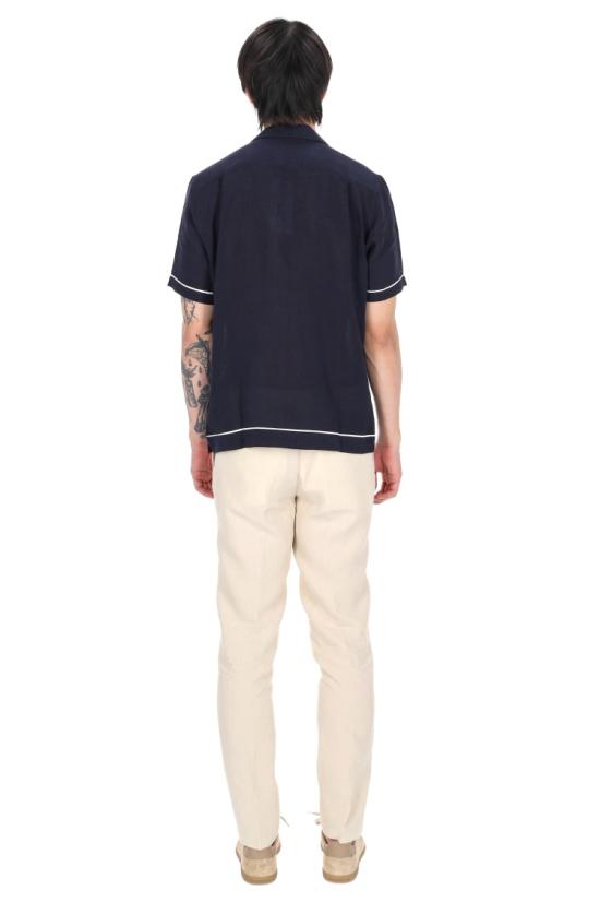 26SS 올레바 브라운 반팔 셔츠 281817NIGHT IRIS WHITE SAND Blue - ORLEBAR BROWN