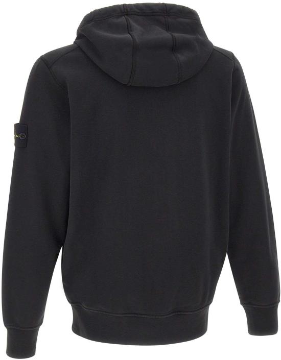 26FW 스톤 아일랜드 오가닉 코튼 플리스 레귤러 핏 후드 집업 6100061S0051V0029 BLACK - STONE ISLAND