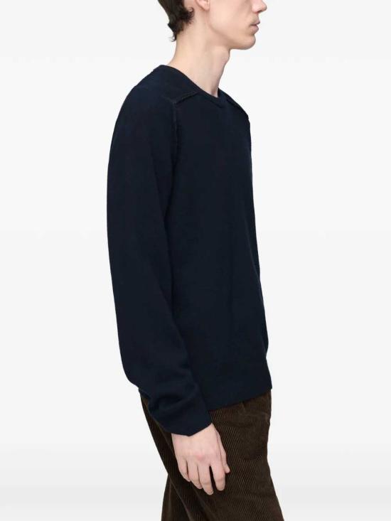 26FW 마르지엘라 버진 울 크루넥 스웨터 S50HL0070M13303 511F NAVY DARK GREY - MAISON MARGIELA