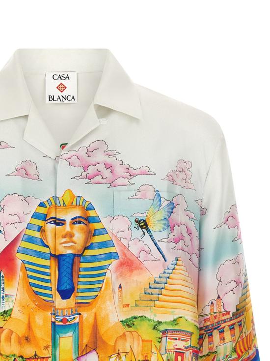 26FW 카사블랑카 긴팔 셔츠 이집트의 옛 모습 와 블라우스 멀티컬러 - CASABLANCA