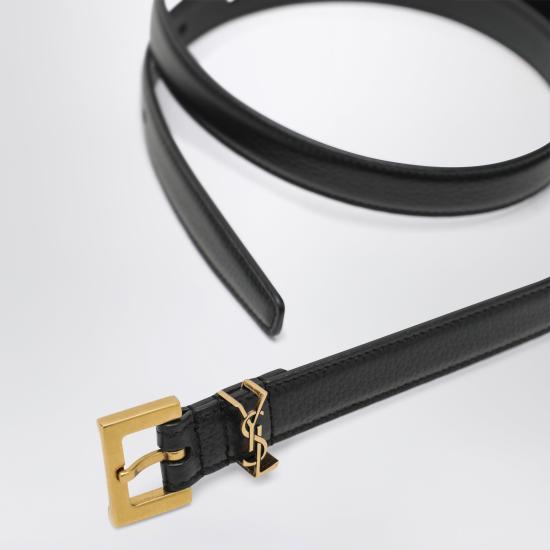 26SS 생로랑 카산드라 씬 스퀘어 버클 벨트 554465DTI0W Black - SAINT LAURENT