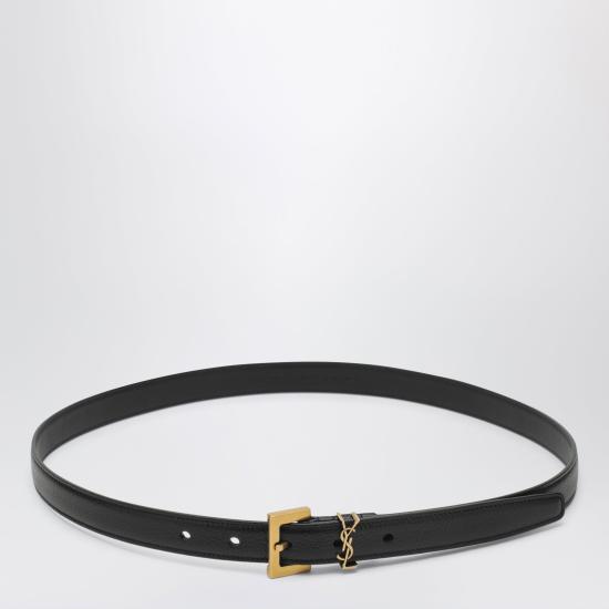 26SS 생로랑 카산드라 씬 스퀘어 버클 벨트 554465DTI0W Black
