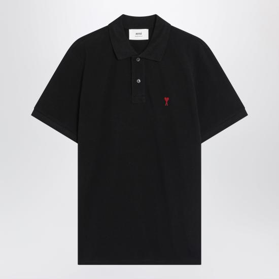 26FW 아미 스몰 하트 로고 폴로 셔츠 BFUPL001U760 Black