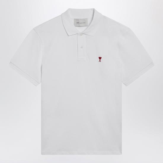 26FW 아미 스몰 하트 로고 폴로 셔츠 BFUPL001U760 White