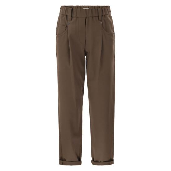 26FW 브루넬로 쿠치넬리 스트레이트 팬츠 MA126P8417 BROWN