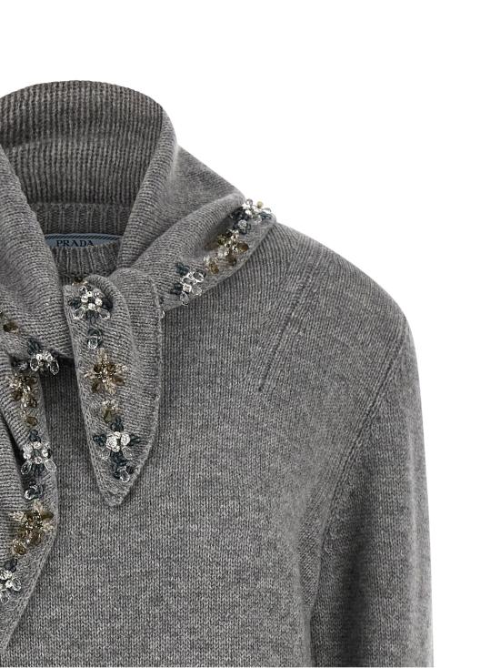 26FW 프라다 스웨터 P24F3FSOOO17E2F0031 Gray - PRADA