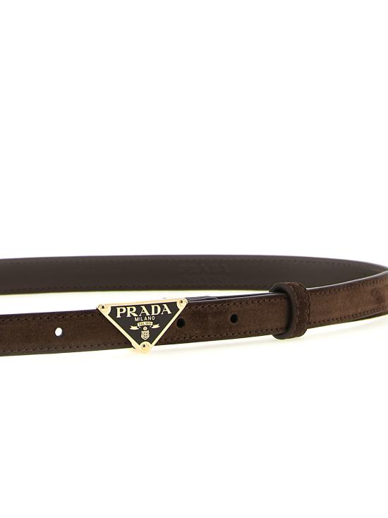 26FW 프라다 사피아노 트라이앵글 로고 벨트 사피아노 트라이앵글 로고 벨트 1CC621054F0003 Brown - PRADA