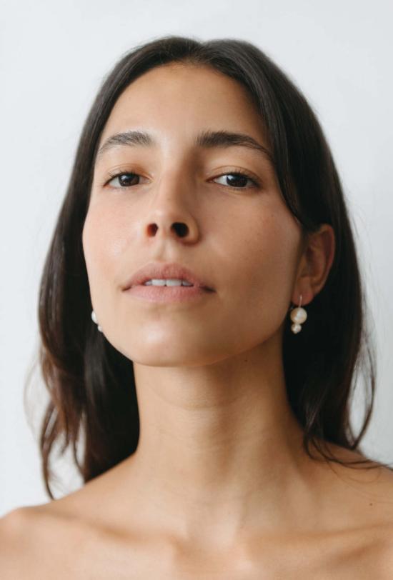  마슬로 주얼리 이어링 더블 오브 진주 귀걸이 - MASLO JEWELRY