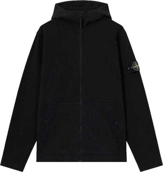26FW 스톤 아일랜드 후드 티셔츠 STONEISLANDL2S156100020S0472V0029ORGANICCOTTONINTERLOCKZIPTHROUGHHOODIEBLACK