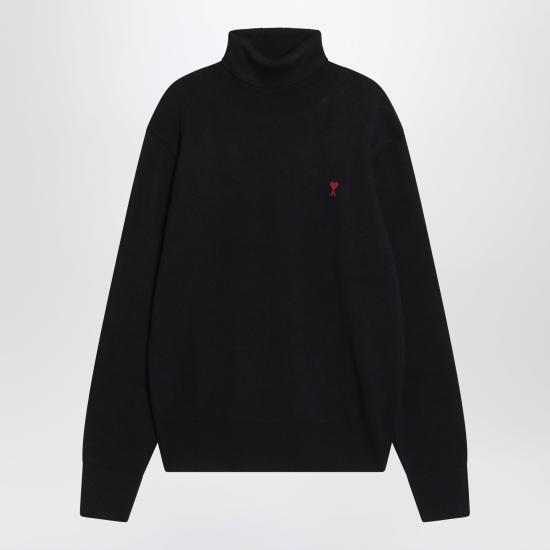 26FW 아미 스몰 하트 로고 메리노 울 니트 터틀넥 HKS827001 Blue