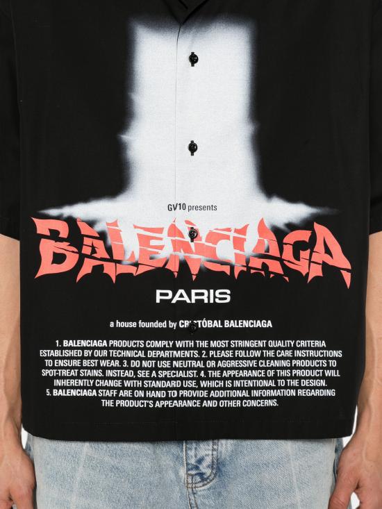 26FW 발렌시아가 반팔 셔츠 A001ZPTULA9 1000 BLACK - BALENCIAGA