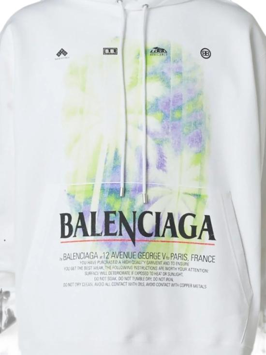 26FW 발렌시아가 후드 티셔츠 858143TUVZ9 9000 WHITE - BALENCIAGA
