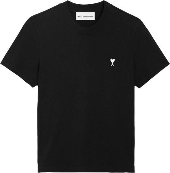 26FW 아미 스몰 하트 로고 코튼 크롭 티셔츠 FTS347724045 BLACK