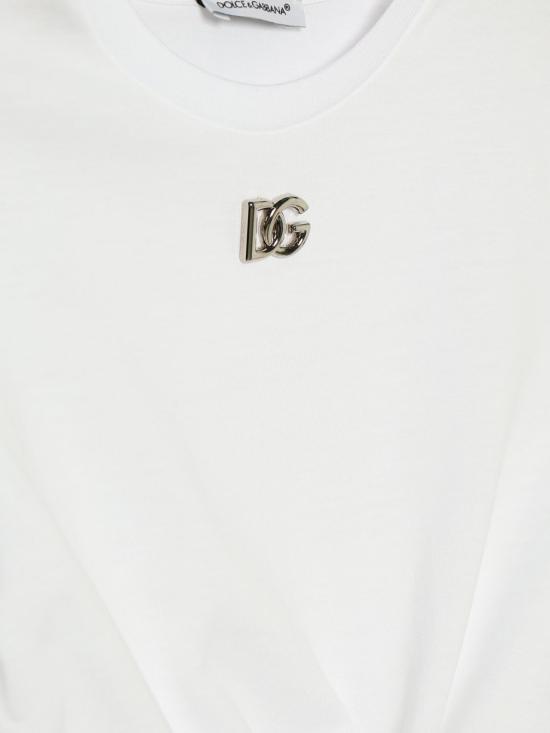 26SS [키즈] 돌체앤가바나 티셔츠 L5JTJQG7J6Q W0800 White - DOLCE & GABBANA