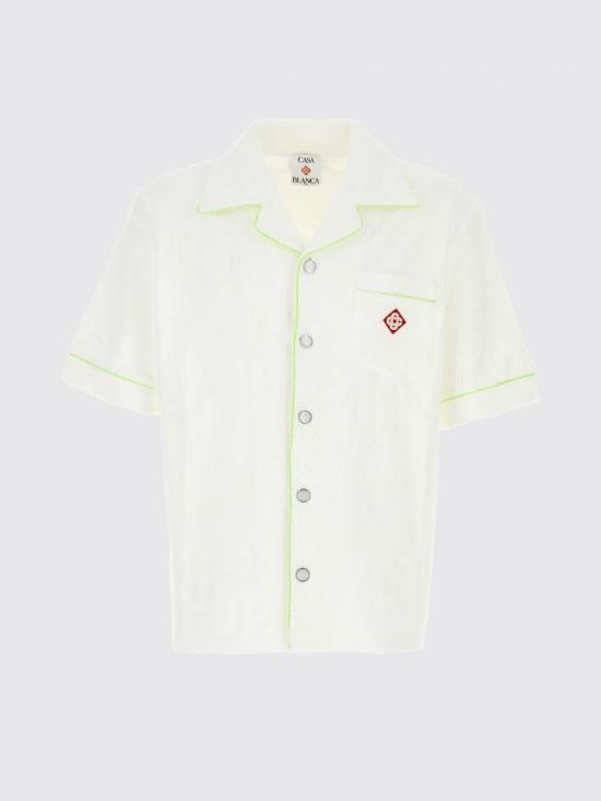 26SS 카사블랑카 반팔 셔츠 MSS26SH085 01 White - CASABLANCA