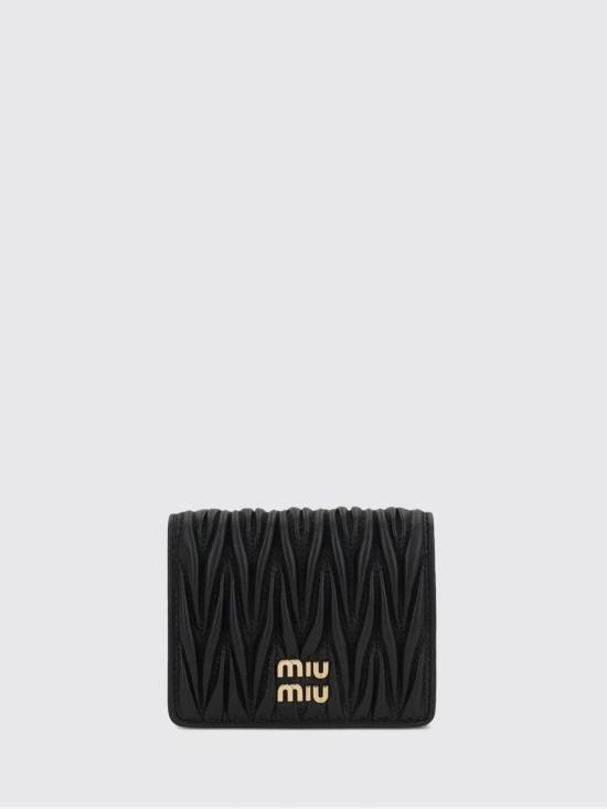 26SS 미우미우 마테라쎄 나파 가죽 반지갑 5MV204AFPP F0002 Black