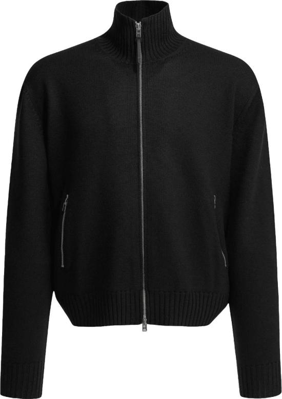26FW 톰포드 자켓 TOMFORDKZL027YMW152NAAMERINOWOOLLEATHERPATCHEDZIPTHROUGHCARDIGANZIPTHROUGHKNITWEARBLACK