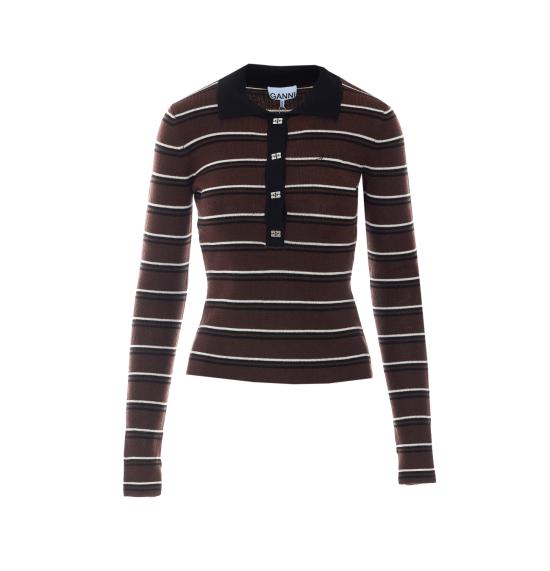26FW 가니 폴로 티셔츠 A1170004 999 Brown