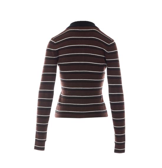 26FW 가니 폴로 티셔츠 A1170004 999 Brown - GANNI