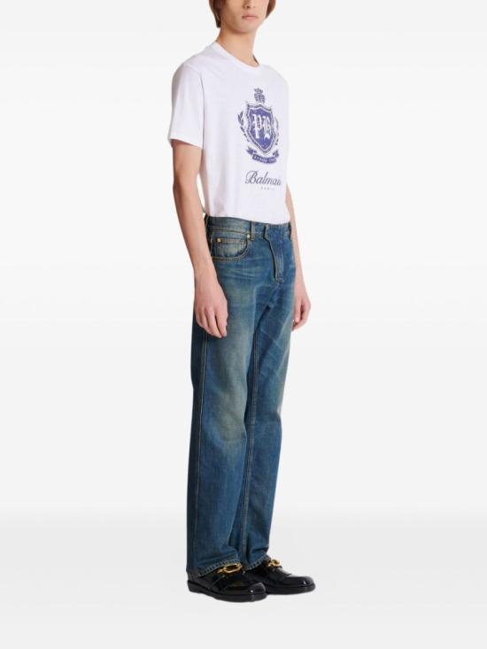 25FW 발망 데님 팬츠 FH0MI100DG04 6EX Grey - BALMAIN