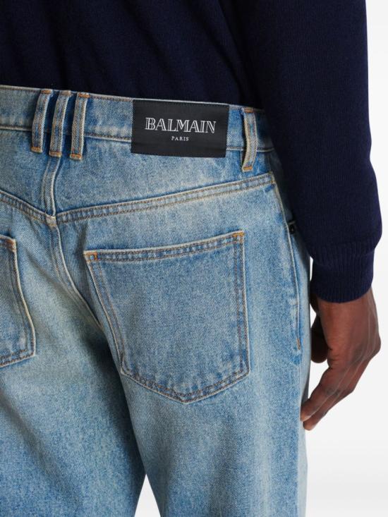 25FW 발망 데님 팬츠 FH1MI083DF81 6AW Blue - BALMAIN