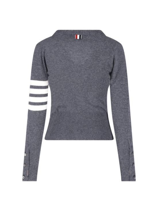 26FW 톰브라운 클래식 캐시미어 4바 브이넥 가디건 FKC001A 00011035 Grey - THOM BROWNE