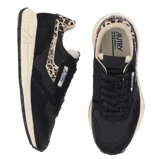 26FW 오트리 릴윈드 스니커즈 WWLWOI01PONYNYLOBLKLEO Black - AUTRY