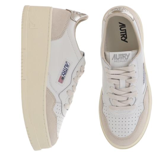26FW 오트리 메달리스트 플랫폼 스니커즈 PTLWLS01LEATSUEDEWHTPLAT White - AUTRY