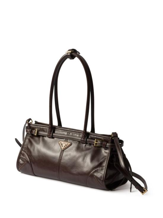 26FW 프라다 보니 미디움 스웨이드 핸드백 1BA426 2CYR F01D6 DARK BROWN DOM - PRADA
