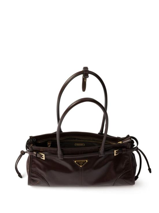 26FW 프라다 보니 미디움 스웨이드 핸드백 1BA426 2CYR F01D6 DARK BROWN DOM - PRADA